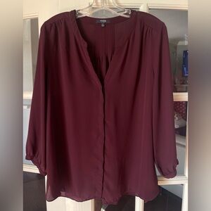 NYDJ Deep Wine L Women's Blouse